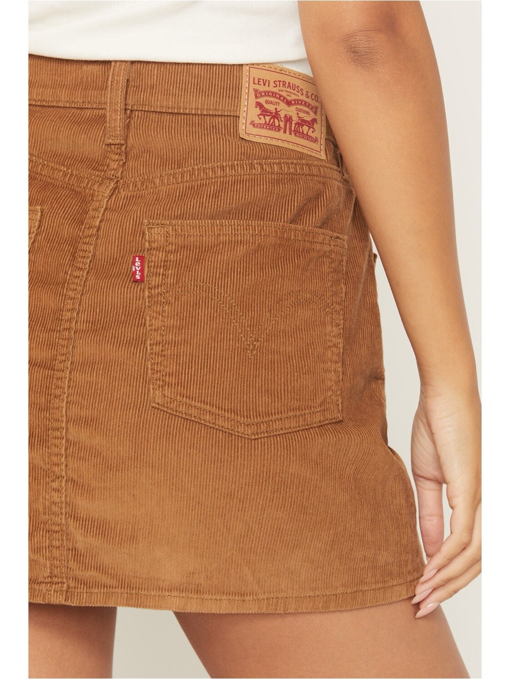 Levi's Women's High Waist Corduroy Icon Skirt in Caramel Brown